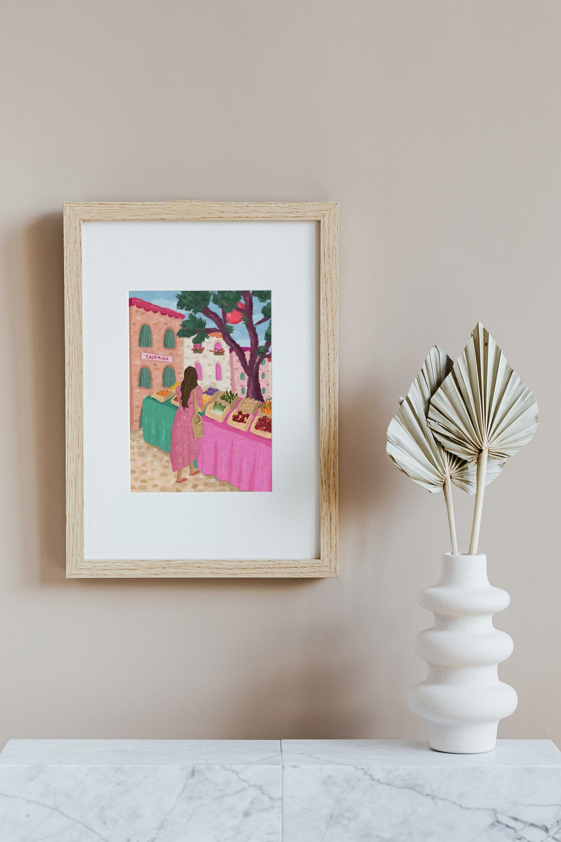 Farmers Market Taormina Sicily Travel Poster - Image 3