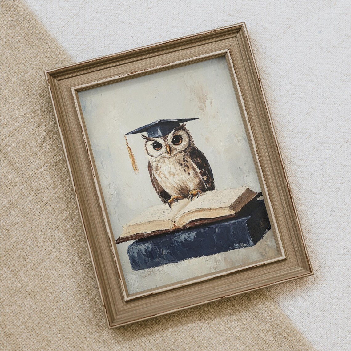 Graduation Owl Art Print, Rustic Animal Decor - Image 3