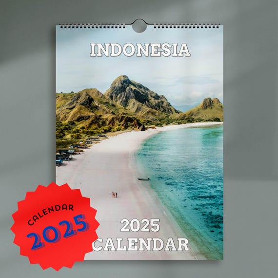 2025 Indonesia Calendar Landscape Photography A3 Wall Planner A4 Calendar Mountain Art Bali Java Flores Calendar Coastal Decor