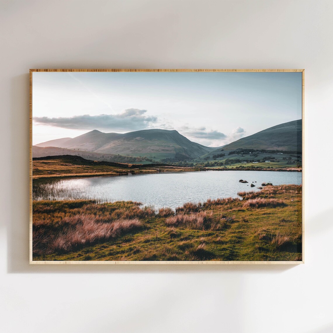 Tewet Tarn Still Water And Grassy Fells Lake District England Poster