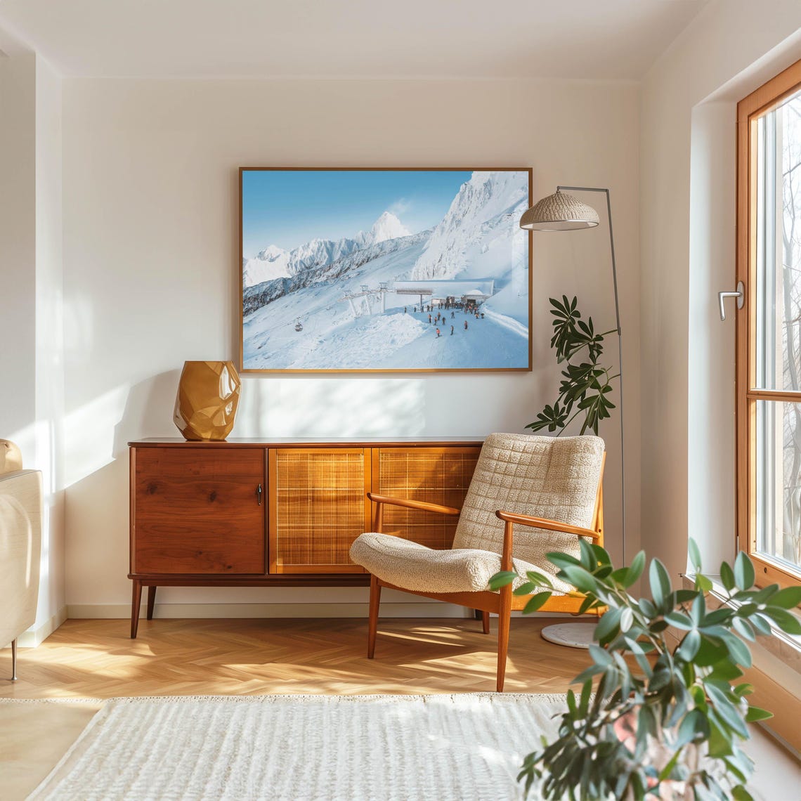 Bochard Ski Lift Grand Montets Chamonix French Alps Wall Art France Ski Holiday Print Winter Photography Wall Picture Gift Idea - Image 5
