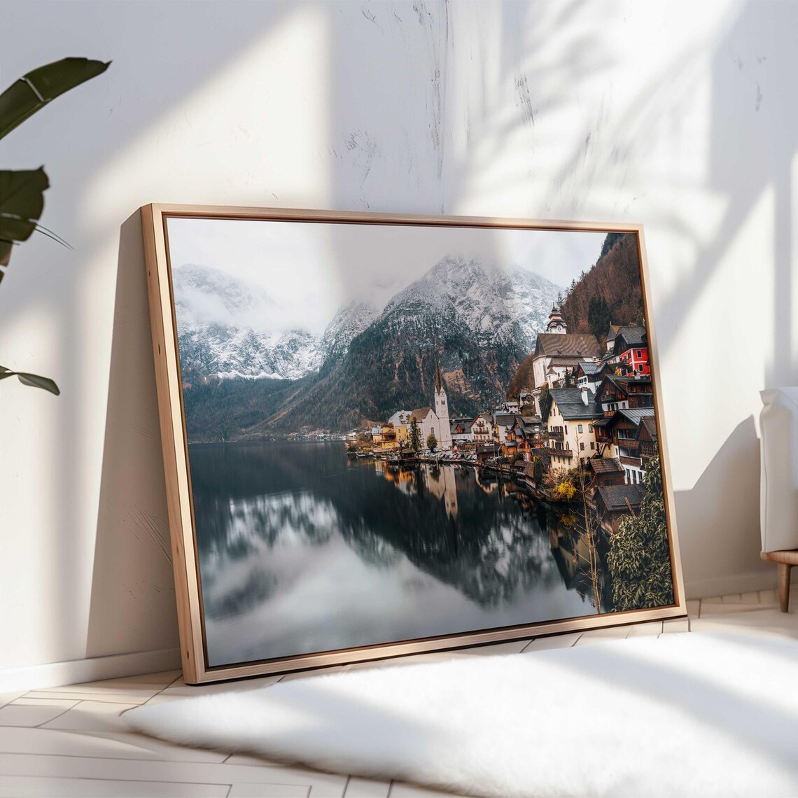 Hallstatt Austria Winter Village Travel Poster - Image 3