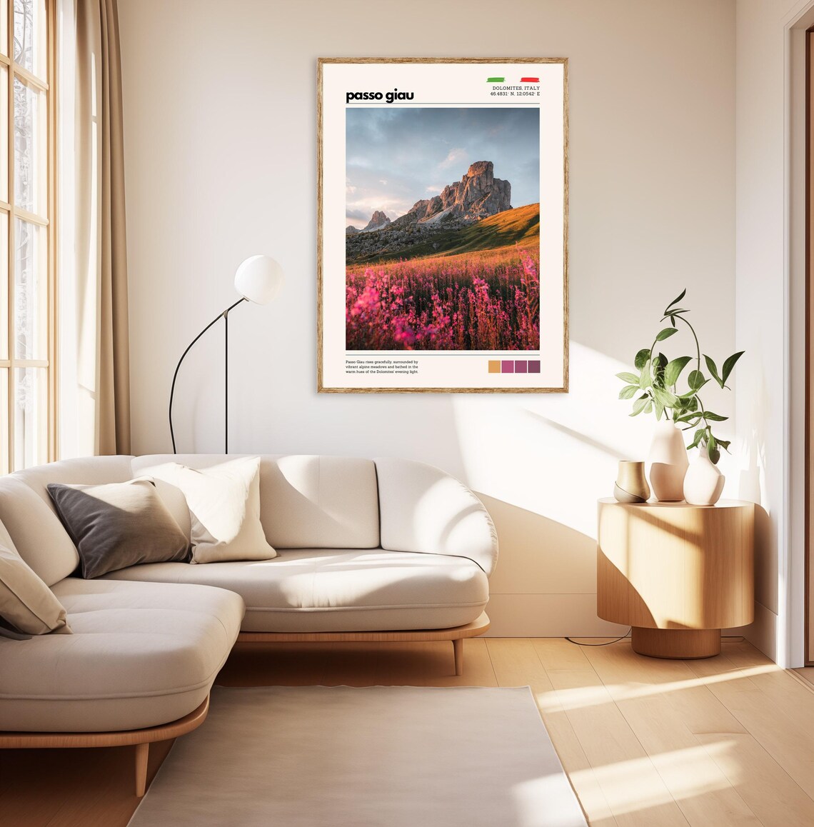 Passo Giau Dolomites Italy Wildflower Meadow Mountain Poster - Image 3