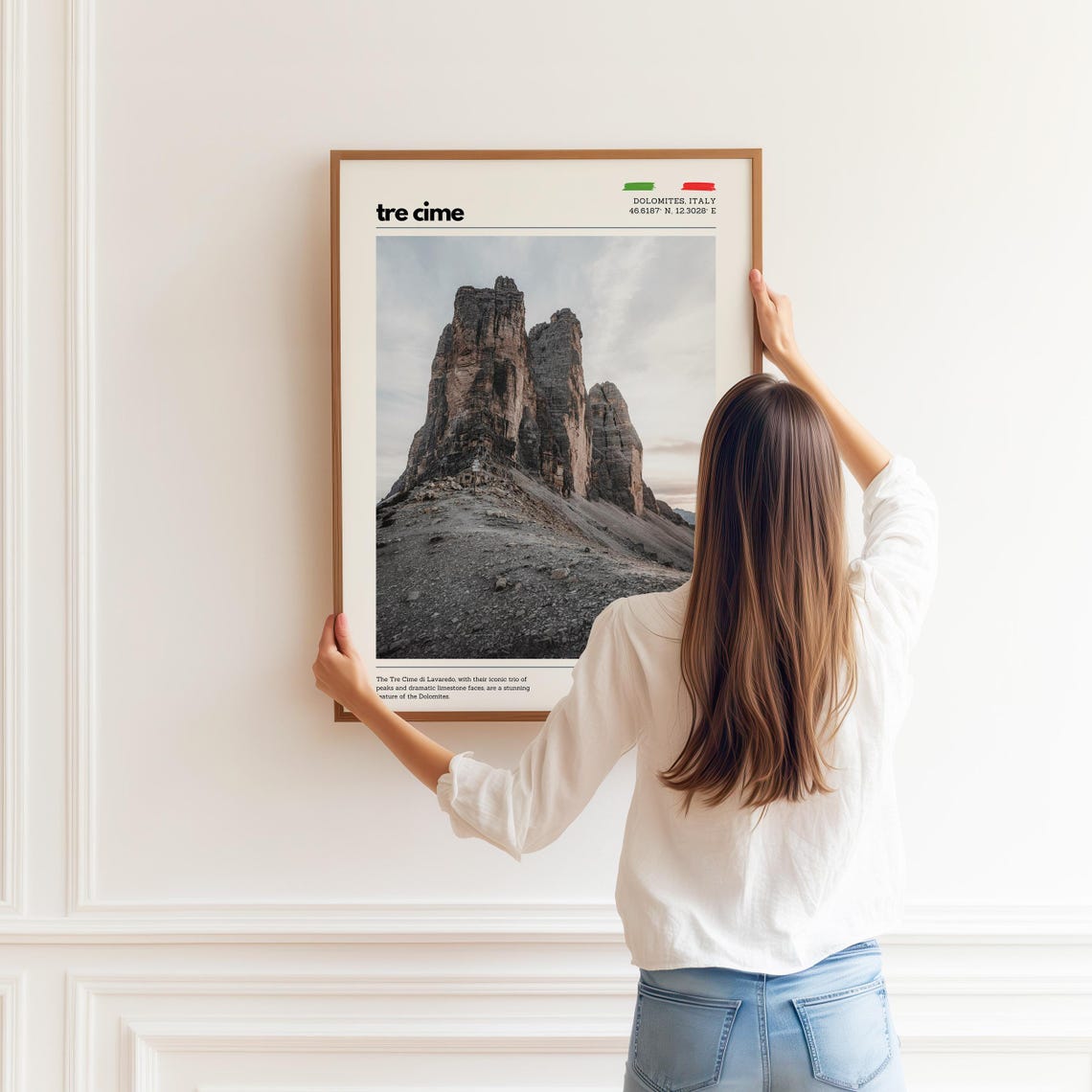 Tre Cime di Lavaredo Dolomites Iconic Trio Peaks Italy Poster