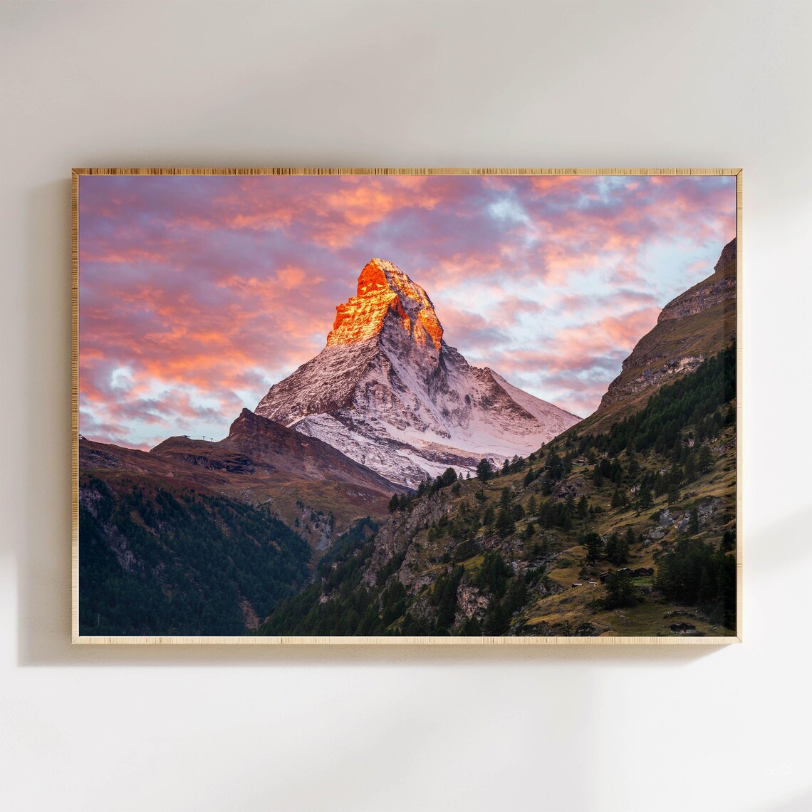 Sunrise at the Matterhorn, Swiss Alps Travel Poster