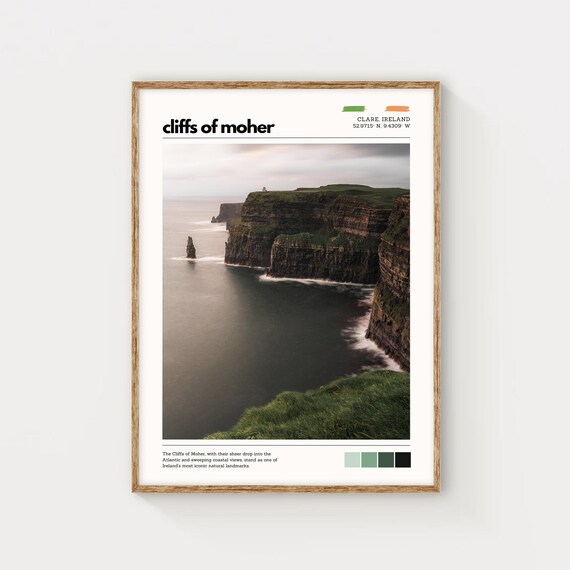 Cliffs Of Moher Ireland Coastal Cliffs Atlantic Ocean Travel Poster