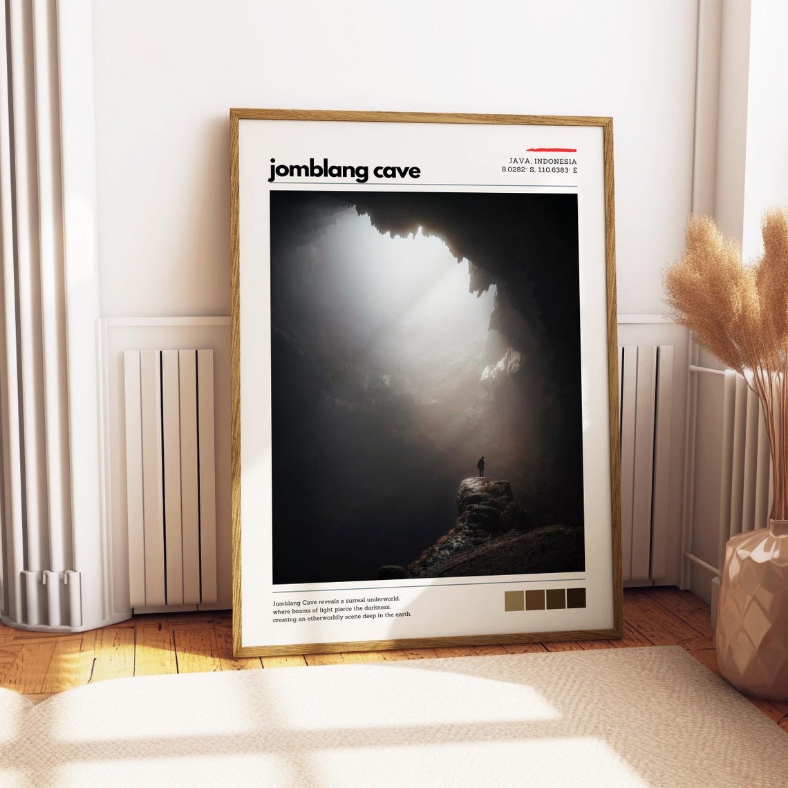 Jomblang Cave Java Indonesia Light Beams Adventure Travel Poster - Image 4