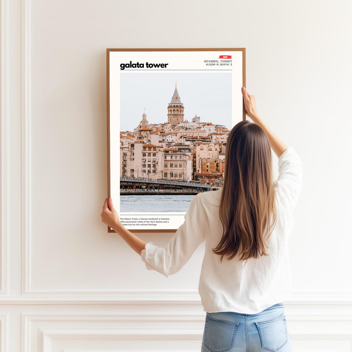 Galata Tower Istanbul Turkey Historic Landmark Travel Cityscape Poster