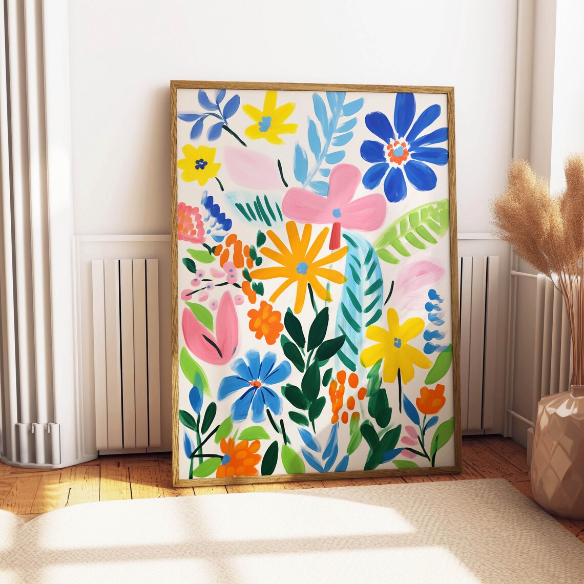 Colorful Modern Floral Illustration Bright Flower Garden Art Poster - Image 4