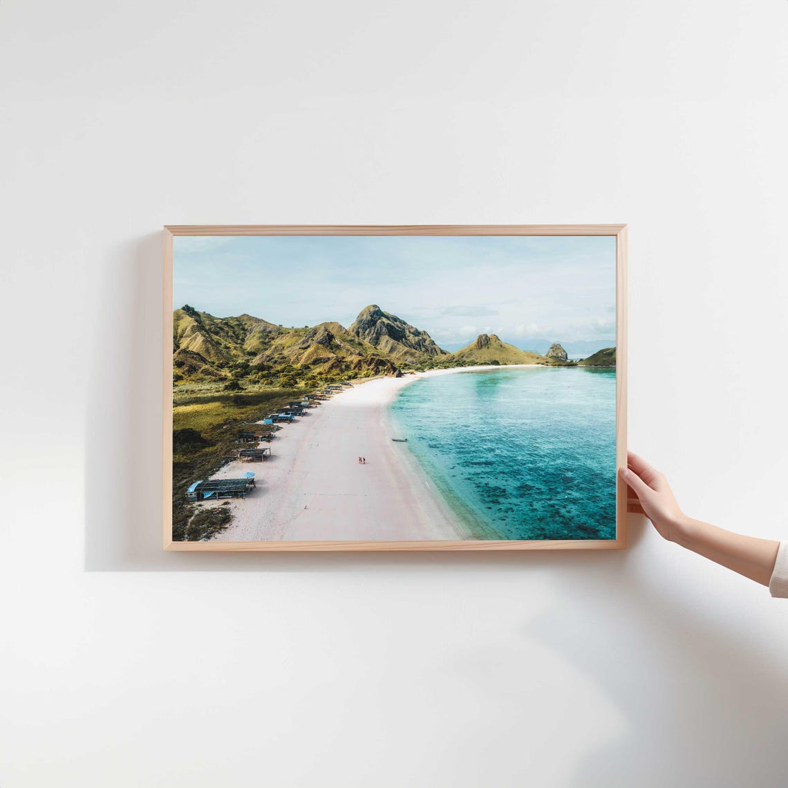 Pink Sand Beach with Turquoise Water Tropical Paradise Poster - Image 2