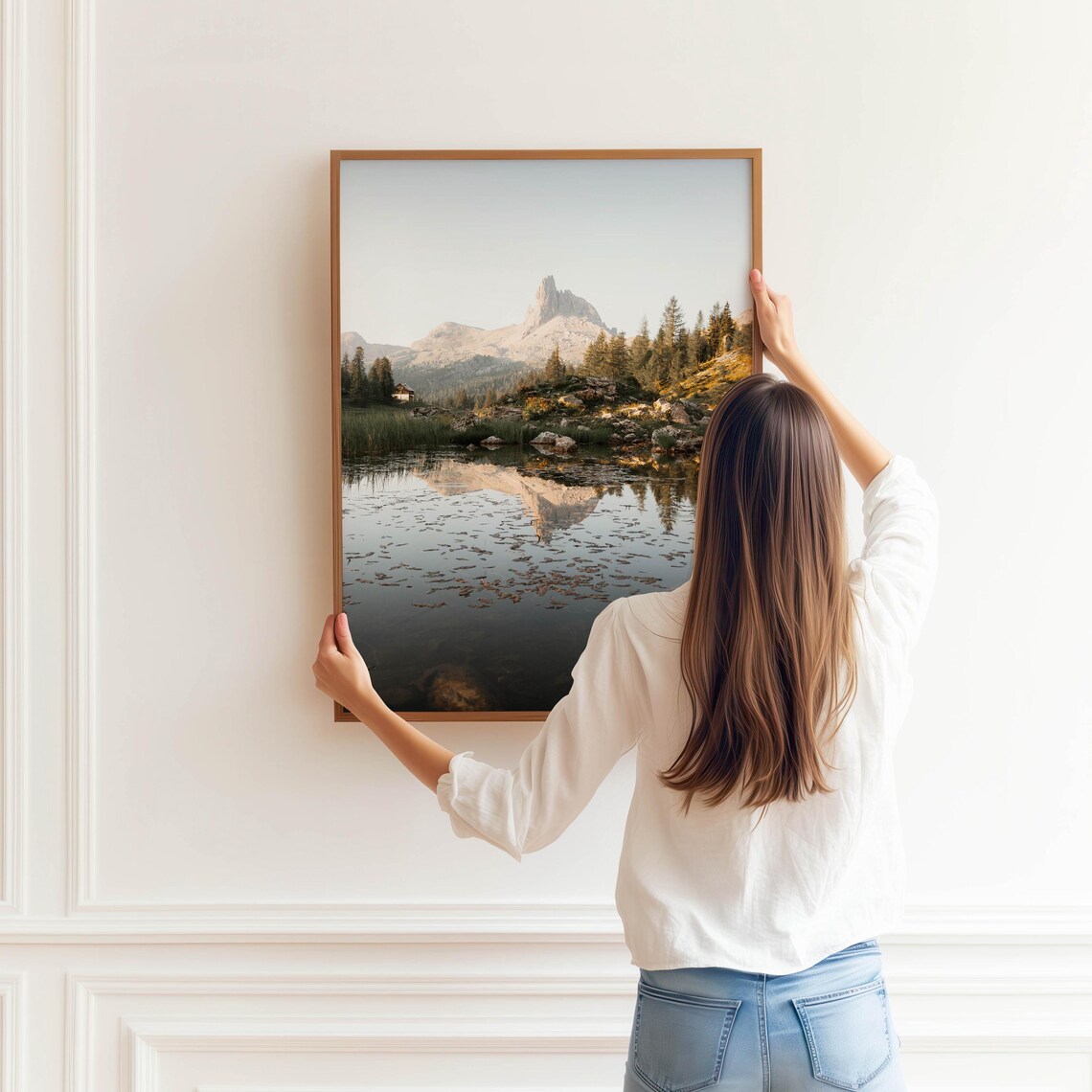 Rugged Peak Reflected in Still Mountain Lake at Sunrise Poster - Image 3