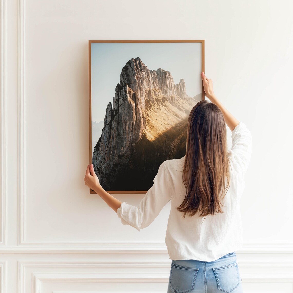 Saxer Lucke Jagged Limestone Ridge In Golden Swiss Alps Light Poster - Image 3