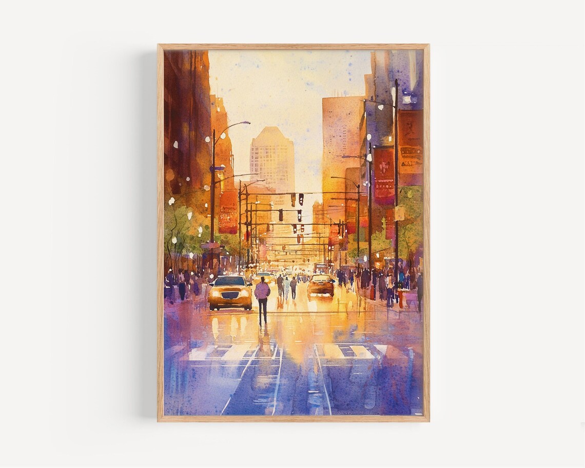 Phoenix Watercolor Painting, USA Travel Poster