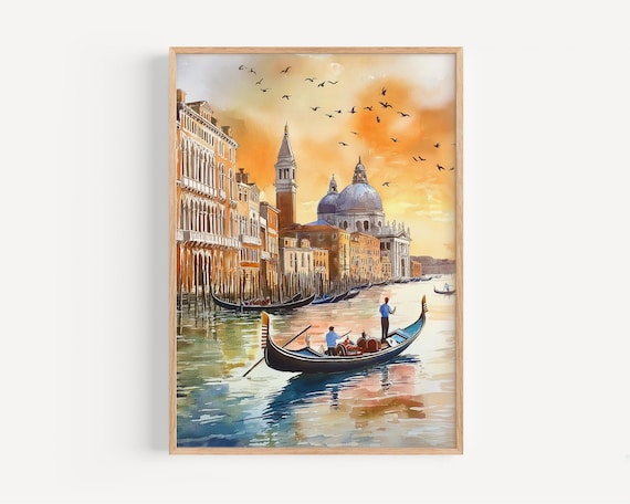 Venice Watercolor Painting, Italy Travel Print