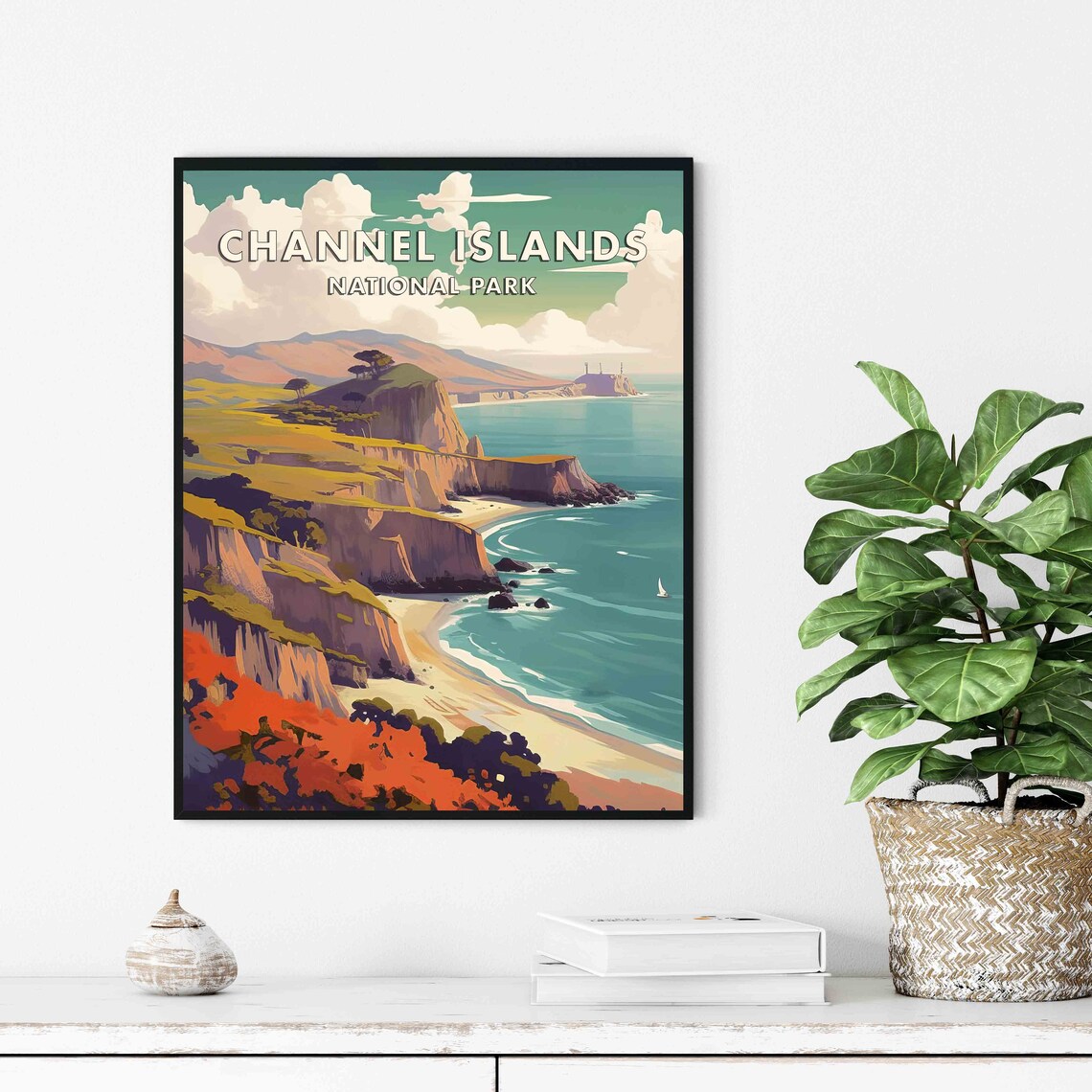 Channel Islands National Park Golden Coastal Cliffs Travel Poster - Image 2