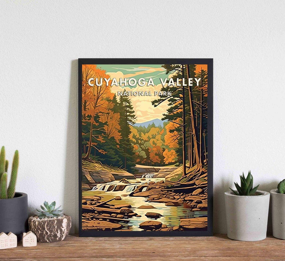 Cuyahoga Valley Autumn Waterfall Forest Ohio National Park Poster - Image 2