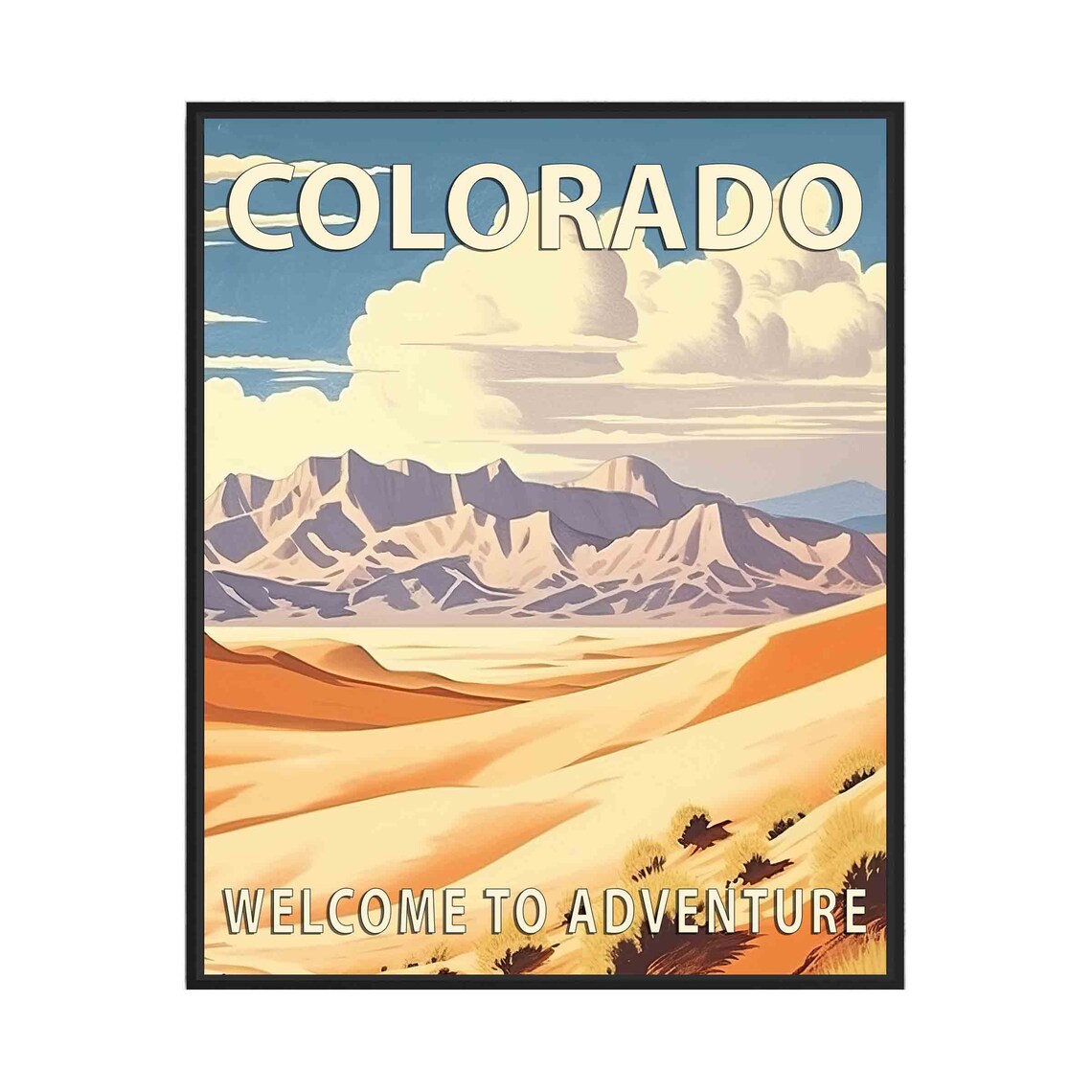 Colorado Mountain Desert Welcome To Adventure Retro Travel Poster