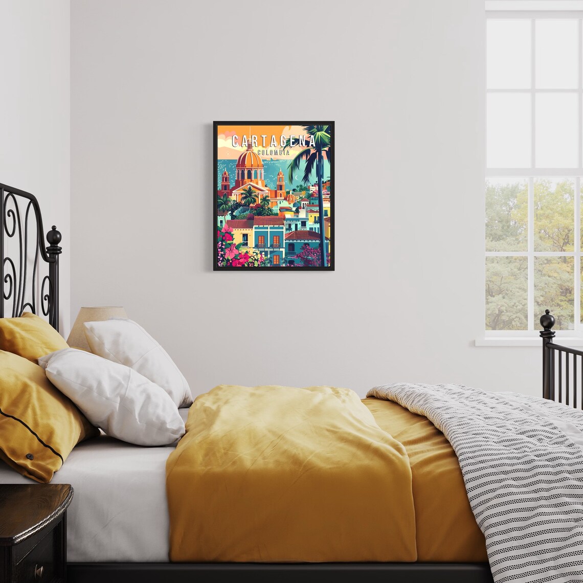 Cartagena Colombia Retro Old Town Dome Caribbean Coast Travel Poster - Image 3
