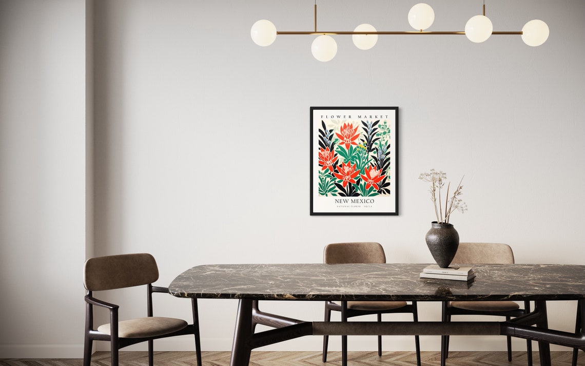 New Mexico Flower Market Desert Yucca Blossom Botanical Poster - Image 3
