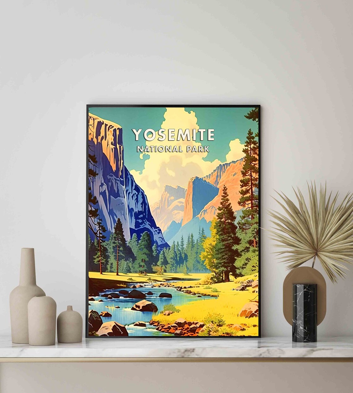 Yosemite National Park Granite Valley Stream Vintage Travel Poster - Image 2