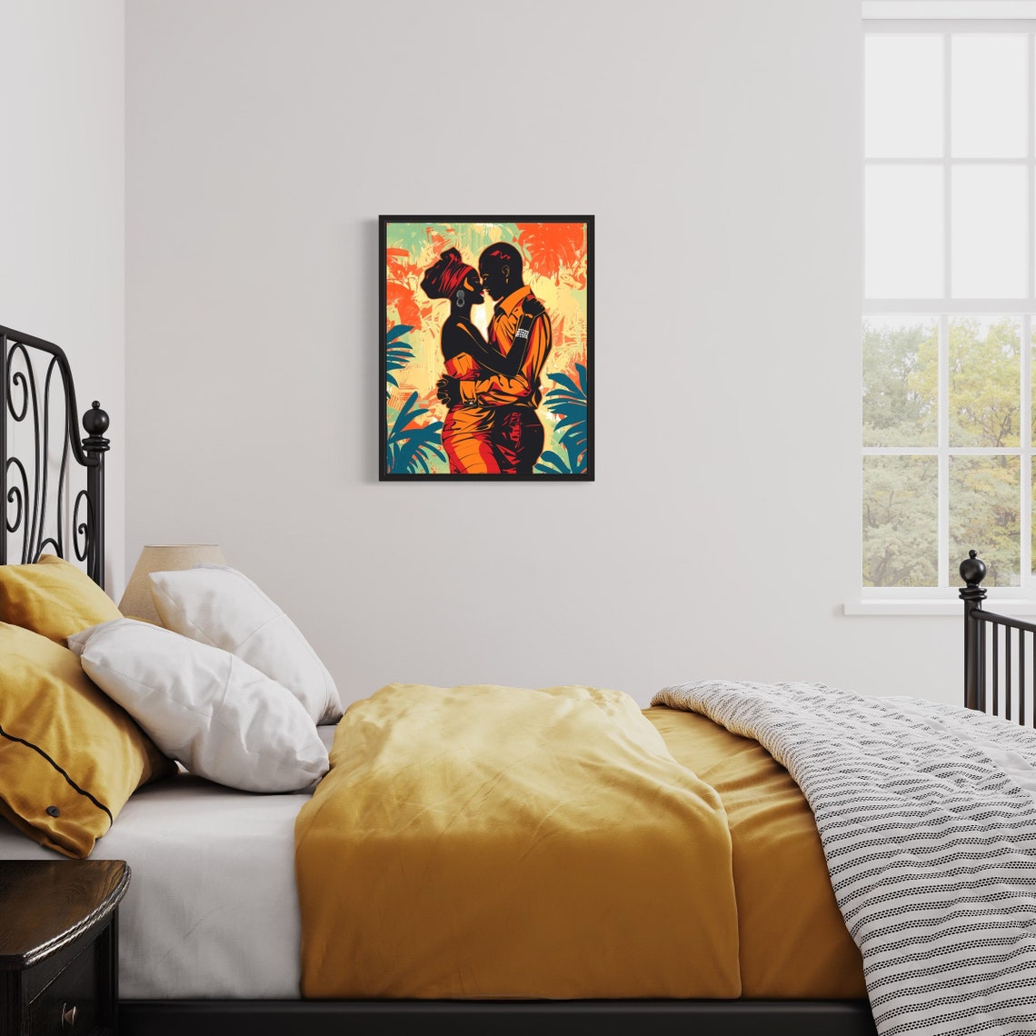 African Couple Dancing Modern Afrocentric Pop Art Romance Poster - Image 3