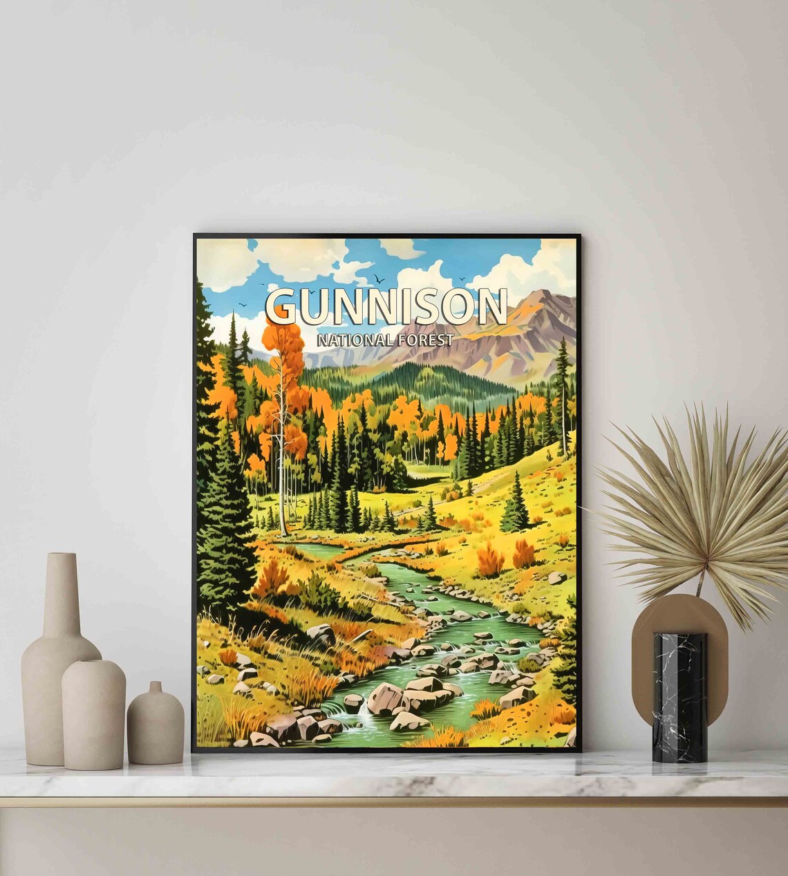 Gunnison National Forest Autumn Stream Colorado Travel Poster - Image 3