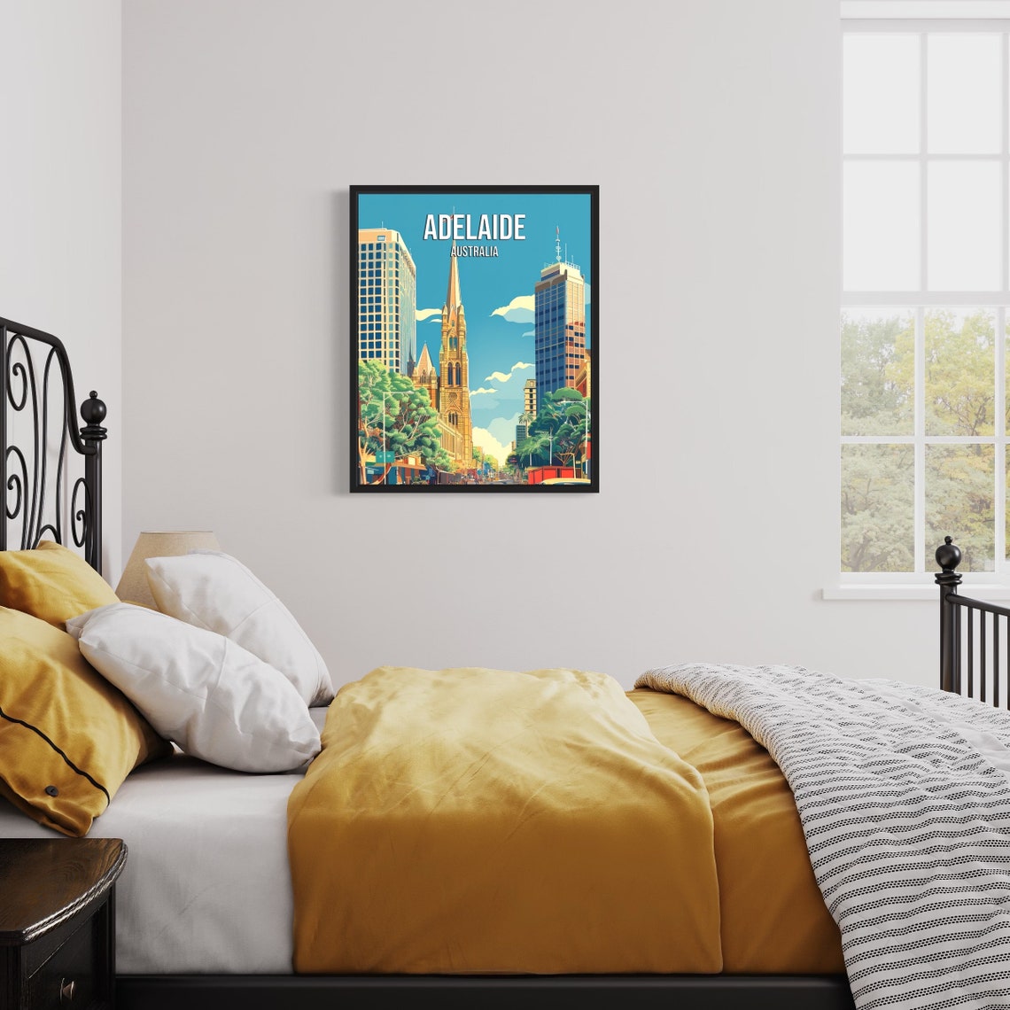 Adelaide Australia Cathedral Spire Among Downtown Towers Poster - Image 3