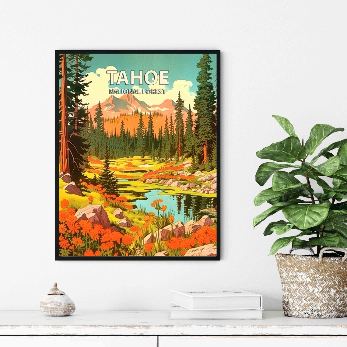 Tahoe National Forest Alpine Meadow Vintage Landscape Poster - Image 2