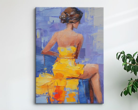 Colorful Abstract Woman Oil Painting Pastel Color Art Vibrant Modern Wall Decor Contemporary Art Print For Home And Office Bold Decor