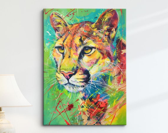 Colorful Lioness Art Vibrant Framed Wall Decor Bold Wildlife Artwork Perfect For Living Room Or Bedroom Gift For Animal Lovers