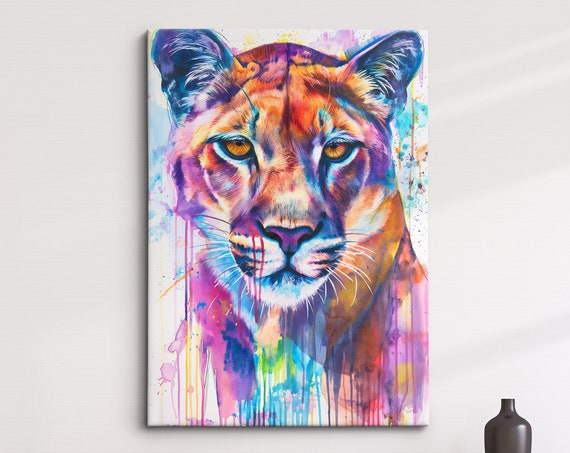 Colorful Lioness Art Vibrant Framed Wall Decor Bold Wildlife Artwork Perfect For Living Room Or Bedroom Gift For Animal Lovers