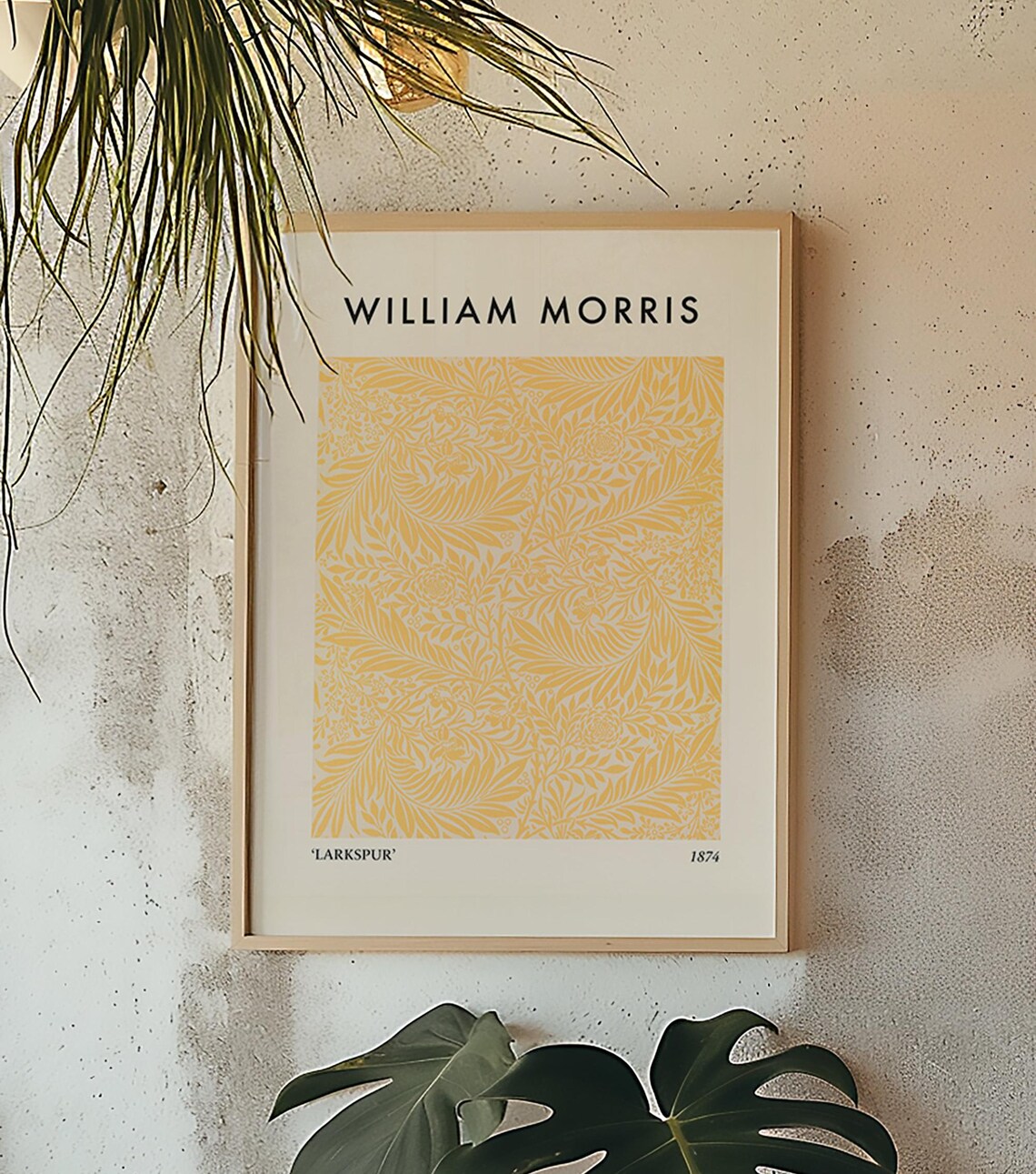 William Morris Larkspur 1874 Yellow Floral Arts And Crafts Poster