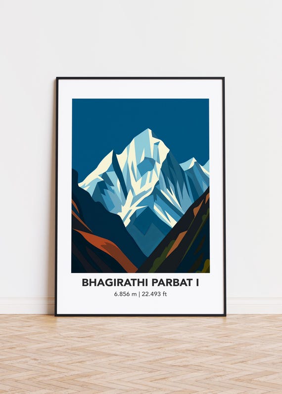 Bhagirathi Parbat Mountain Art Print Modern Minimalist Poster