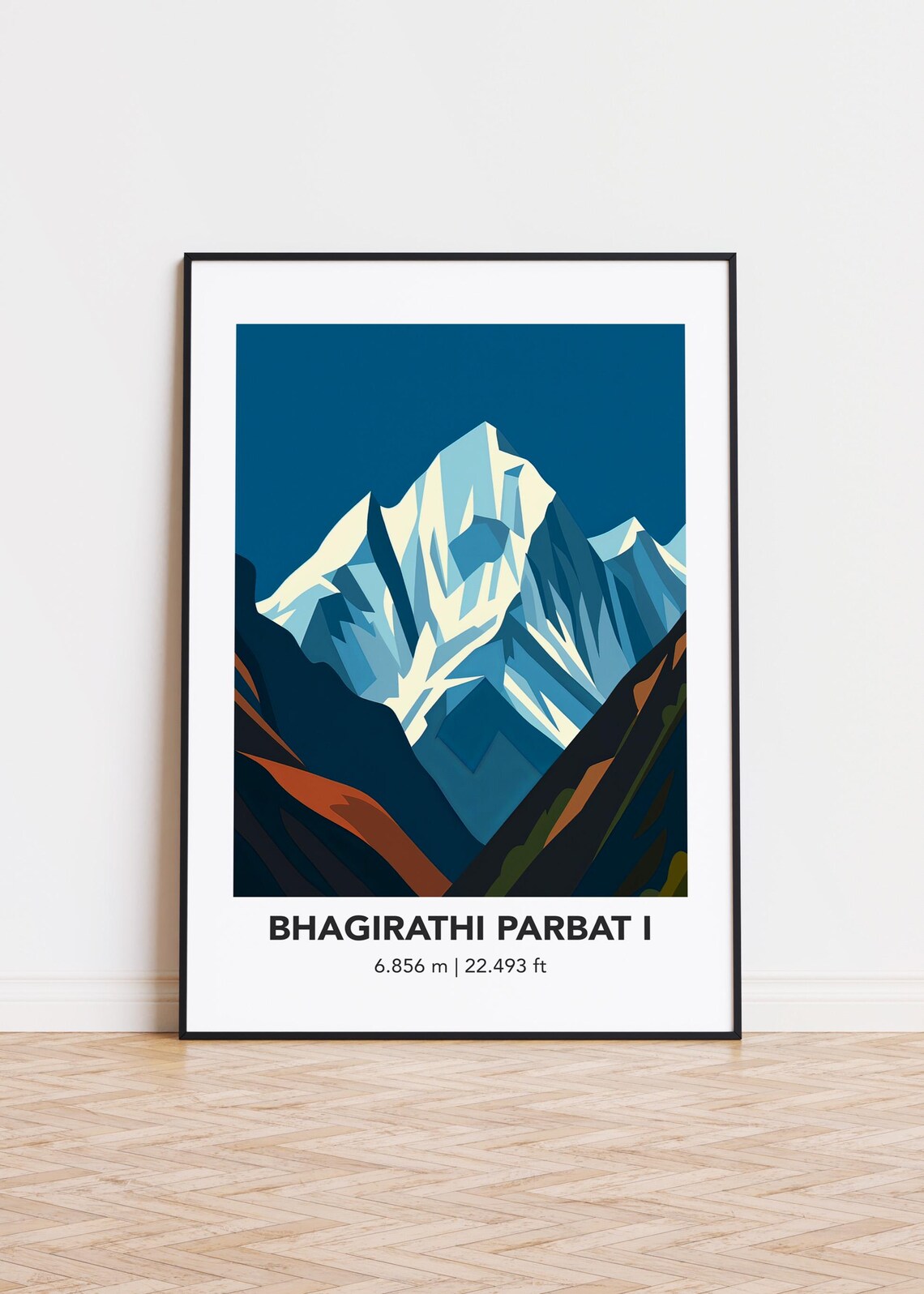 Bhagirathi Parbat Mountain Art Print Modern Minimalist Poster