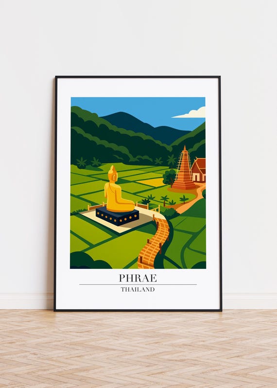Phrae Cityscape Poster Modern Minimalist Travel Art
