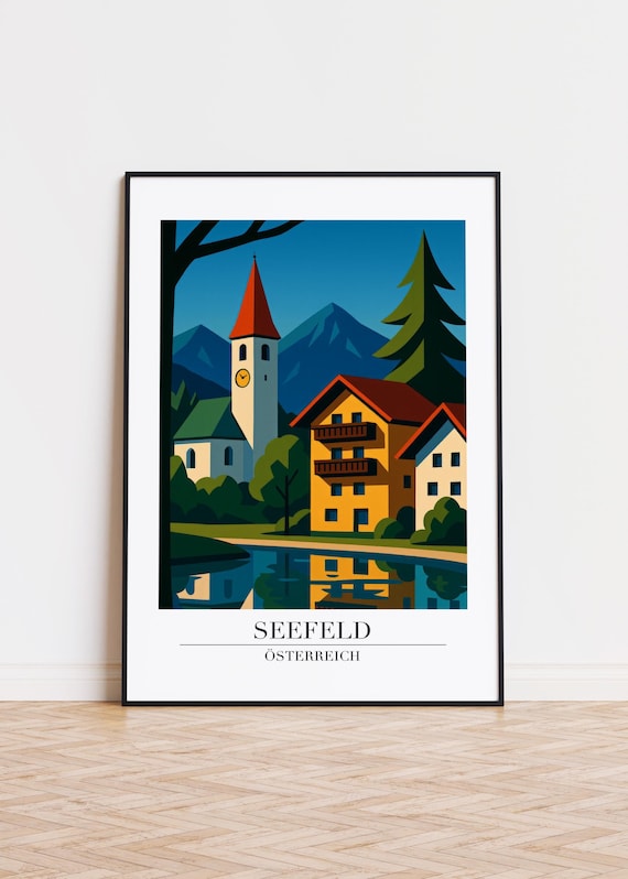 Seefeld Austria Modern Travel Poster