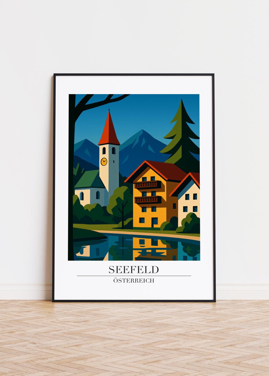 Seefeld Austria Modern Travel Poster