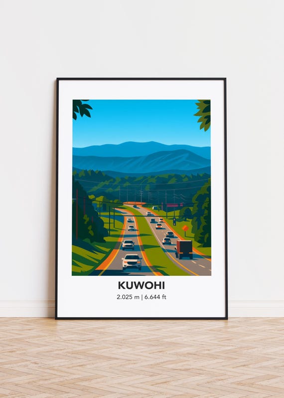 Kuwohi Mountain Poster Print, Modern Minimalist