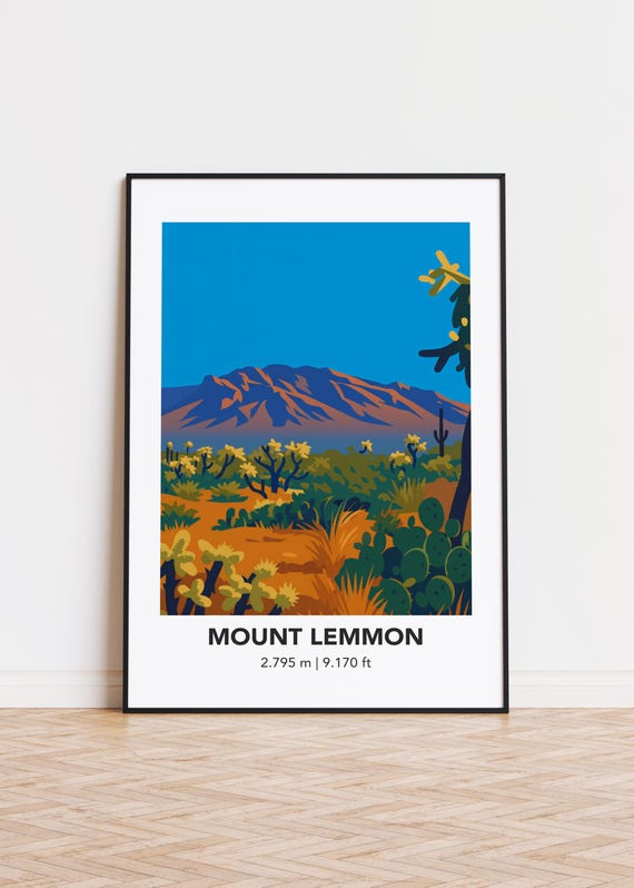 Mount Lemmon Mountain Print Modern Minimalist Art Poster