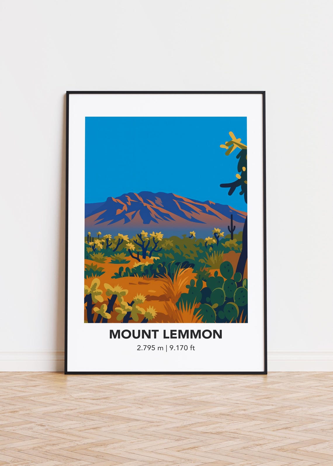Mount Lemmon Mountain Print Modern Minimalist Art Poster