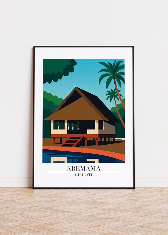 Abemama City Poster Kiribati Illustration Art Print