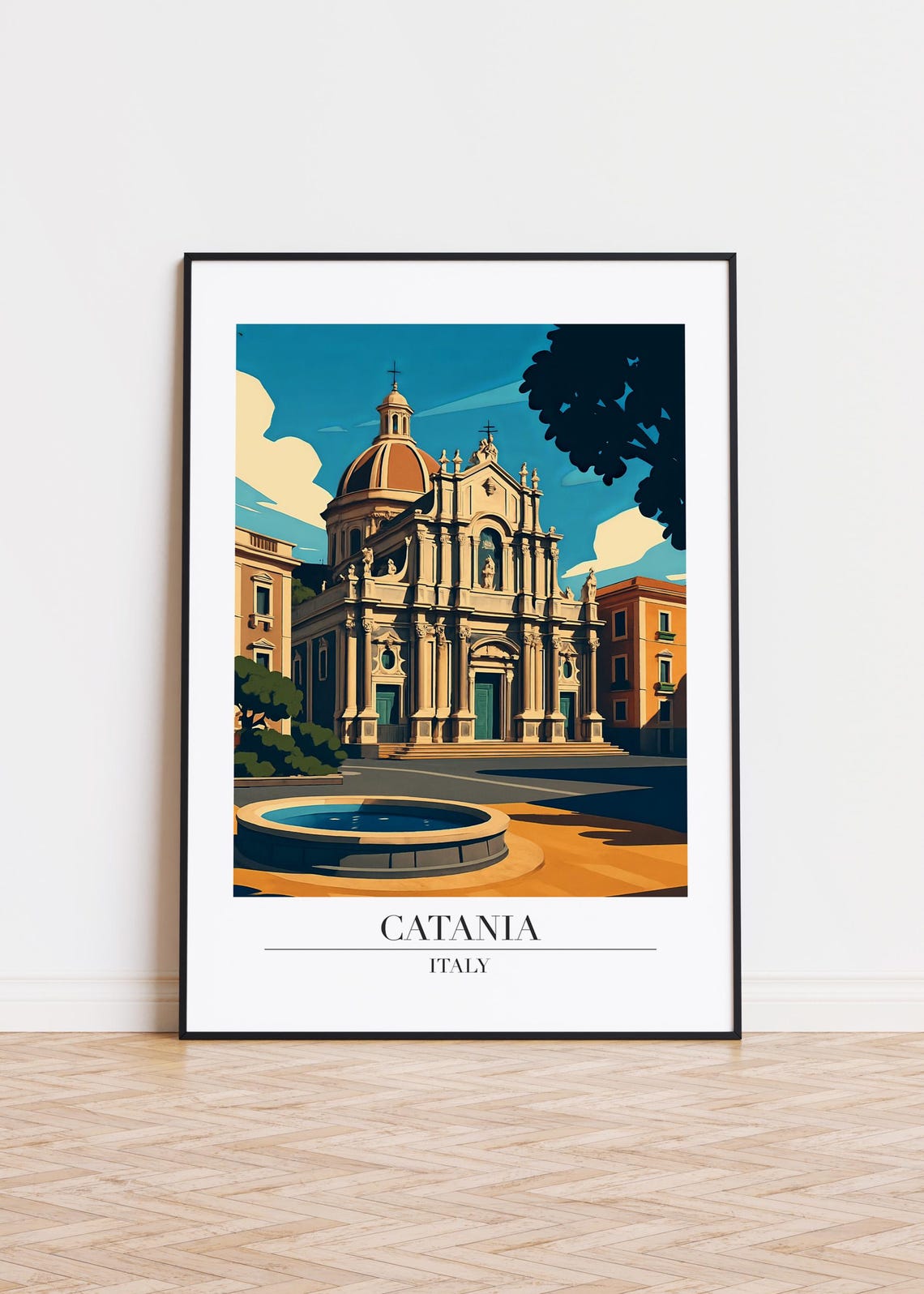 Catania Italy Poster City Skyline Art Print