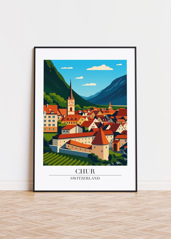 Chur Switzerland Poster Modern City Art Print