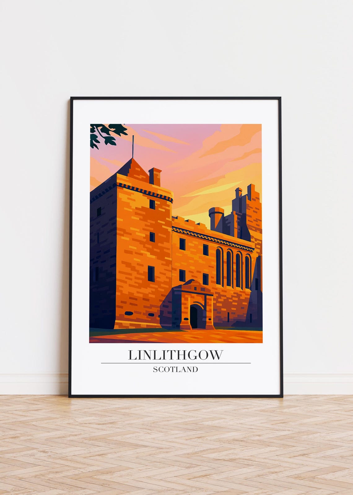 Linlithgow Scotland Poster Skyline Art Print
