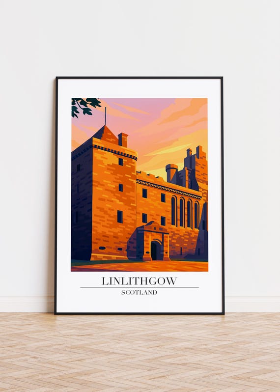Linlithgow Scotland Poster Skyline Art Print