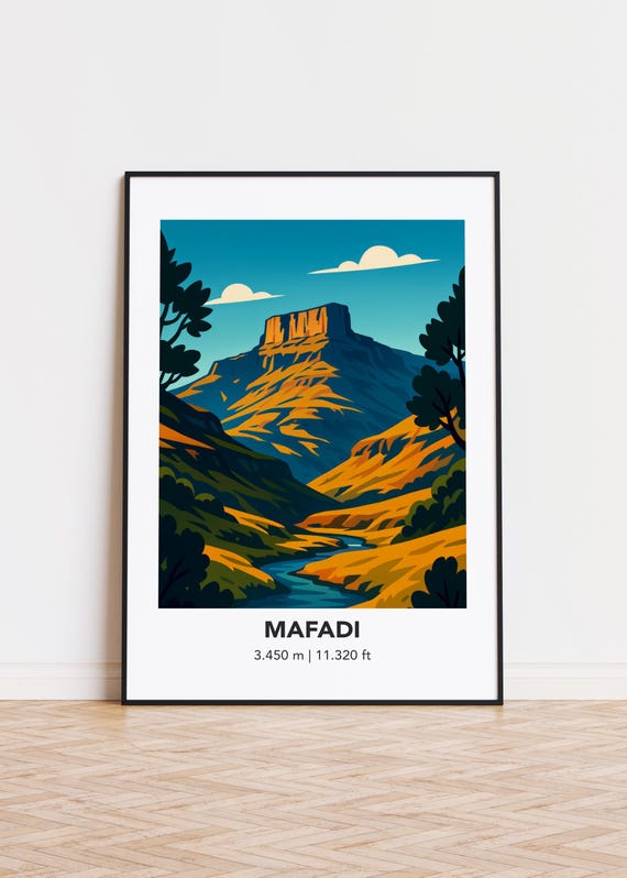 Mafadi Mountain Art Print Modern Minimalist Decor