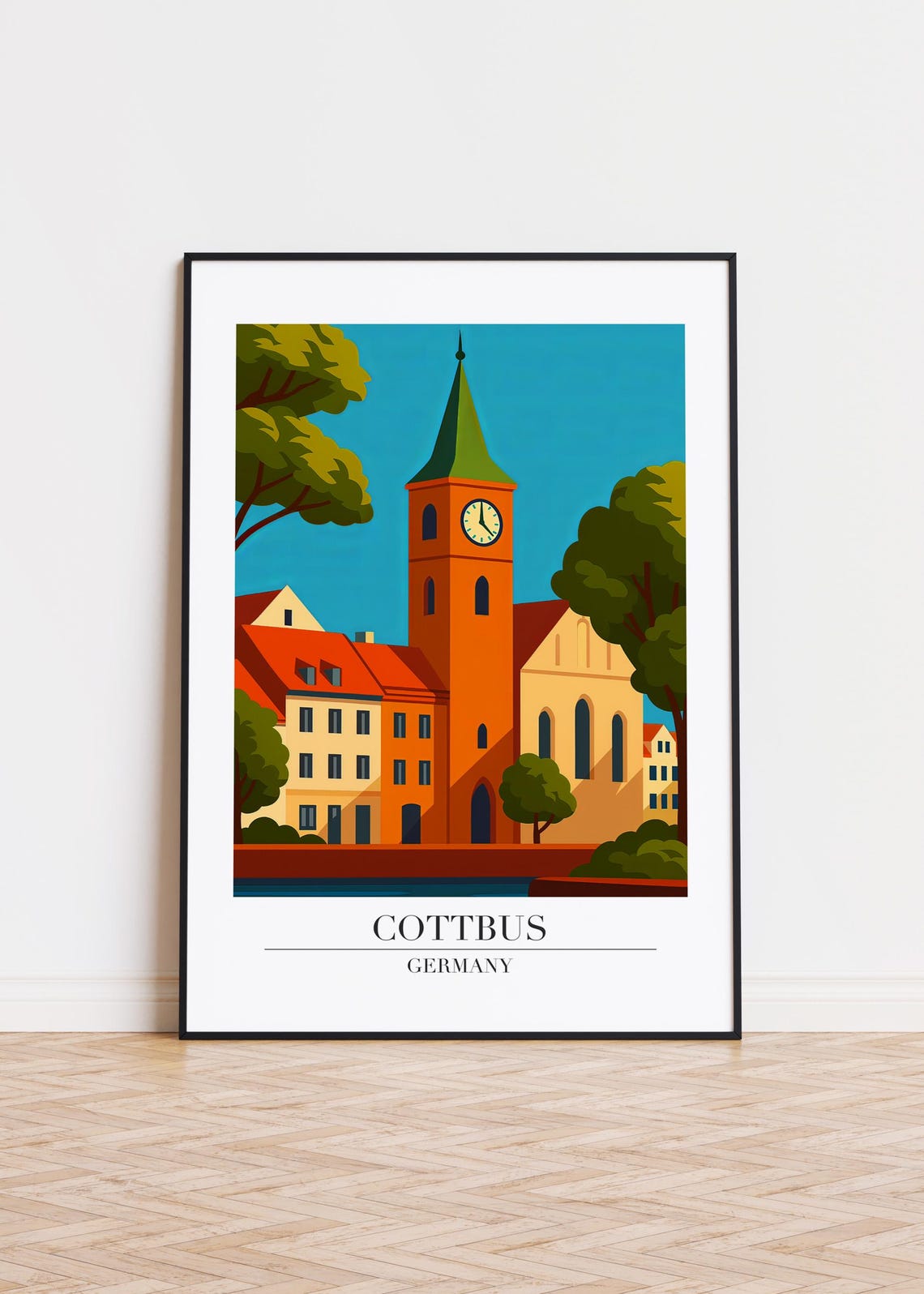 Cottbus Germany Poster City Skyline Art Print
