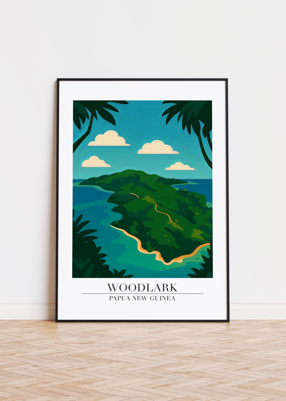 Woodlark Illustration Poster Print, Papua New Guinea