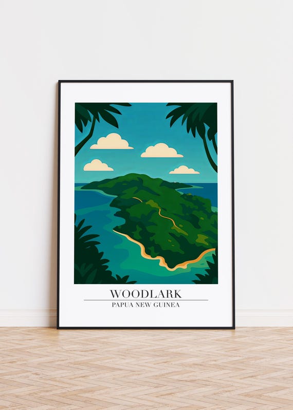 Woodlark Illustration Poster Print, Papua New Guinea