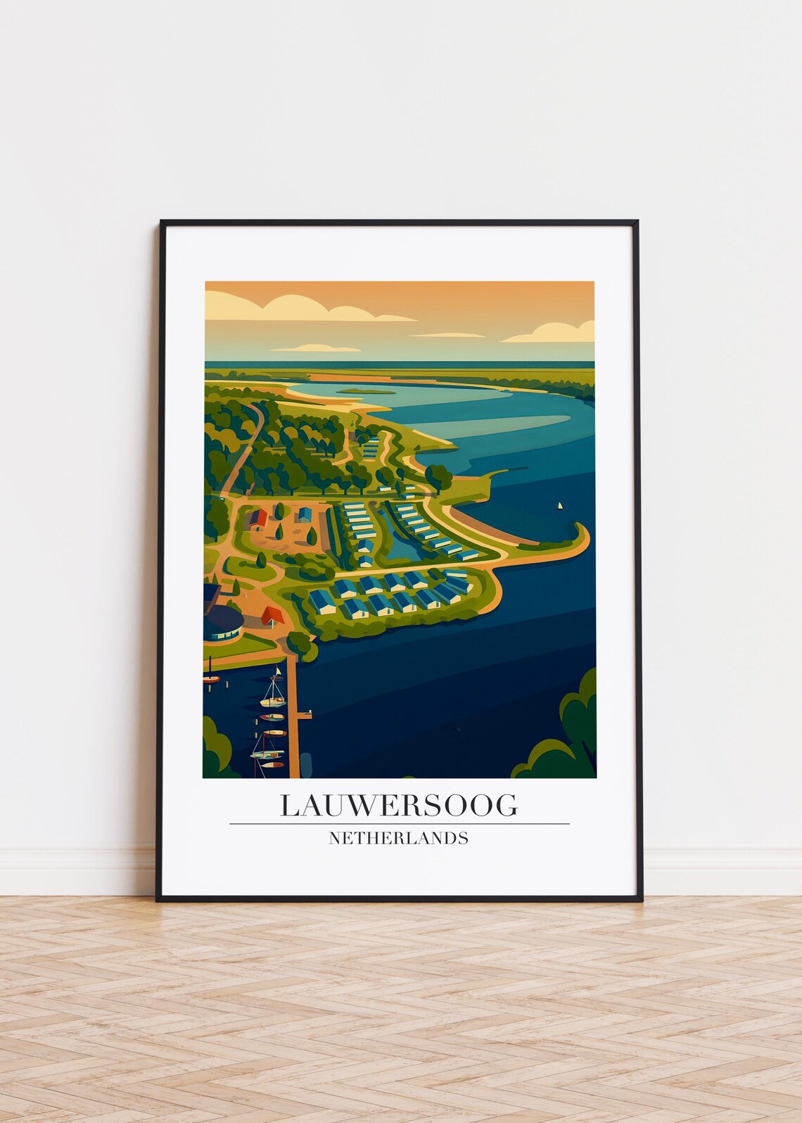Lauwersoog Netherlands City Illustration Poster Print